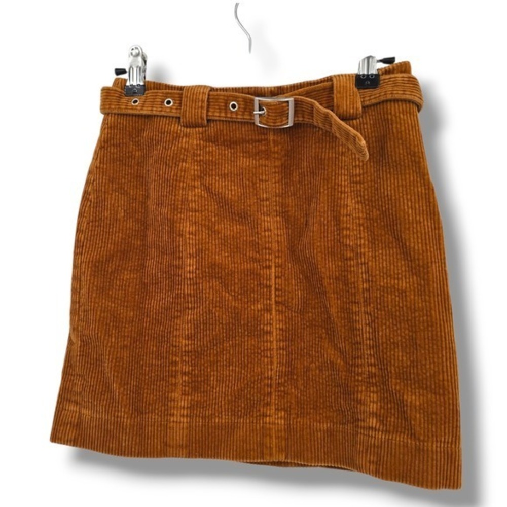 Urban Outfitters Corduroy Mini Skirt Belted‎ A-Line Casual Brown XS